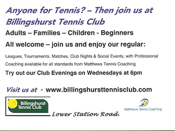 join us at billingshurst tennis club