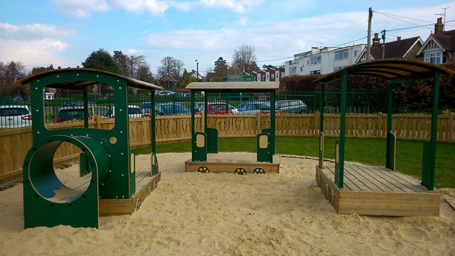 train in a sand pit